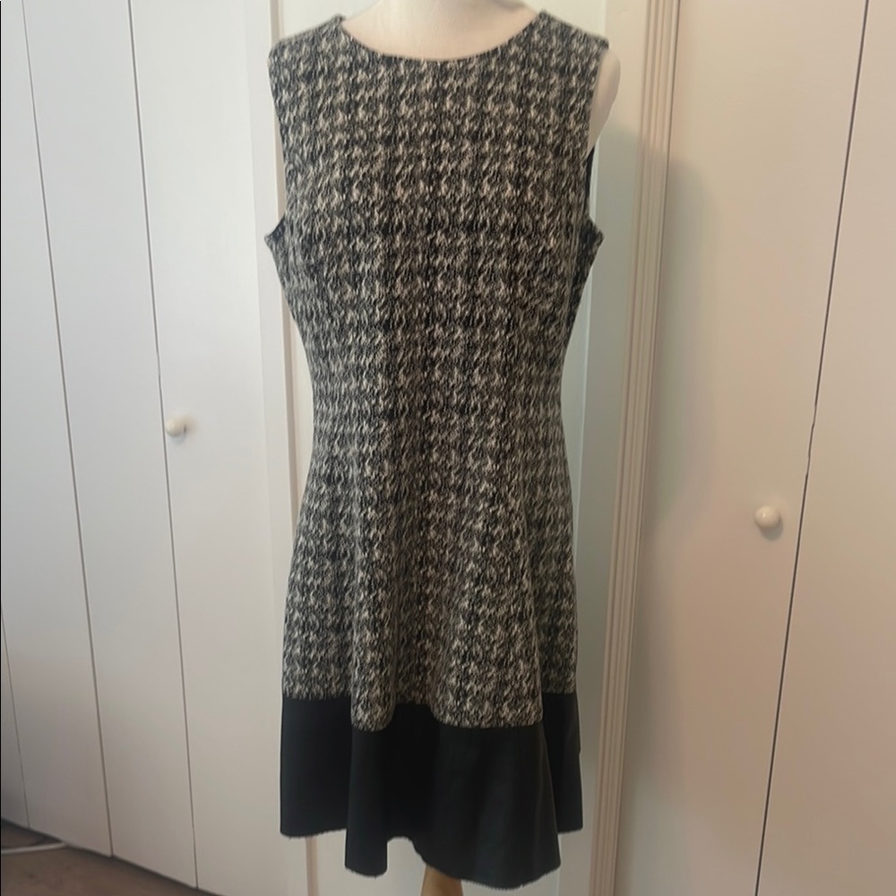 Gray and white Midi Sheath Dress with Crew Neck - Lauren by Ralph Lauren